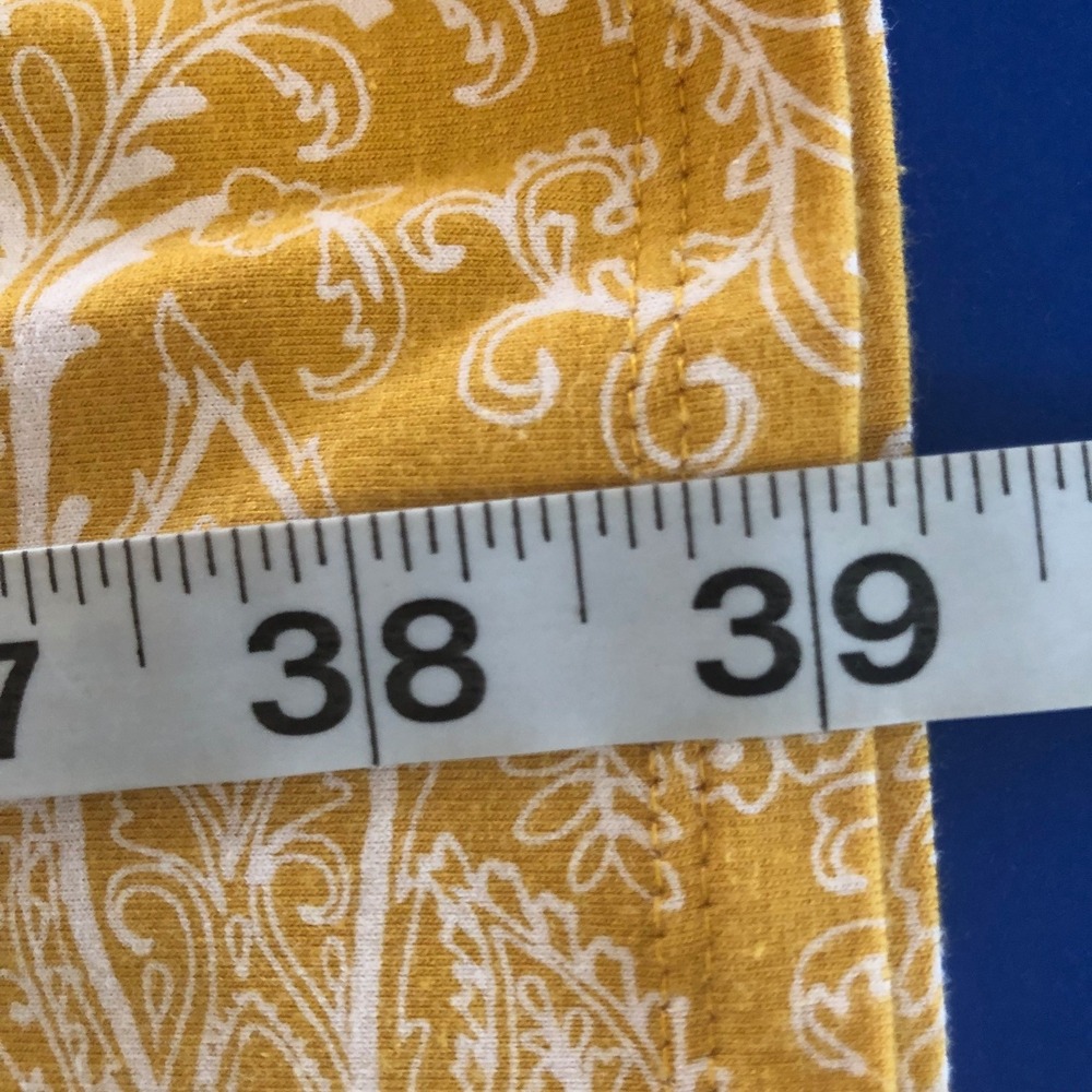 J Jill Mustard Yellow Paisley Pintuck Dress Pocket Stretch Office Artsy Womens M - Picture 10 of 10